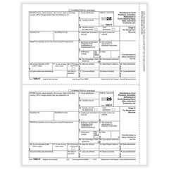 Copia del destinatario 1099-R C 2 por hoja. Paquete de 50 hojas, 100 formularios
