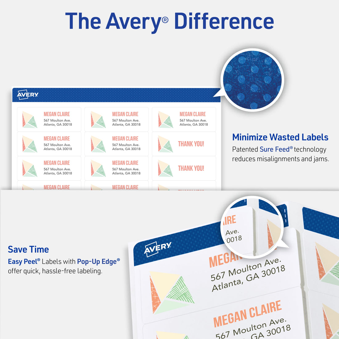 Avery Easy Peel Address Labels, 1" x 2-5/8", White, 7,500 Labels (5960)