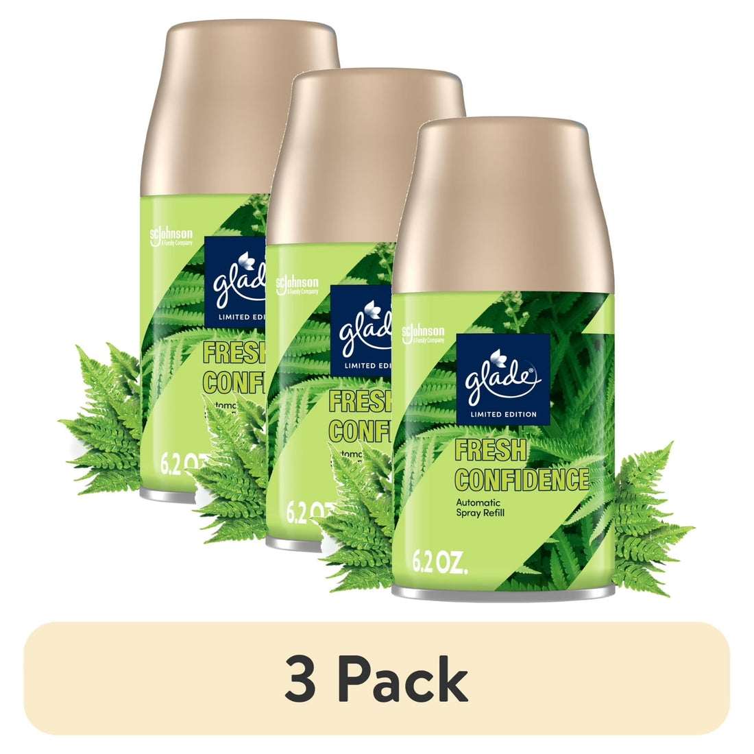 Glade Automatic Spray Refill - Fresh Confidence, 3 Refills (6.2 oz Each)