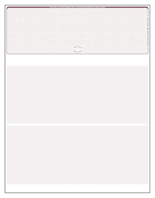 Blank Laser Top Check, 8.5" x 11", Maroon (Burgundy Linen), 500 Checks/Pack