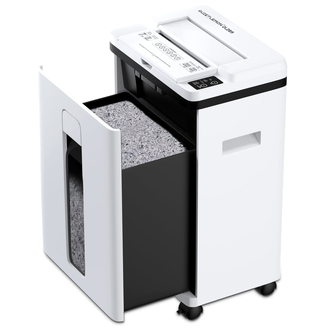 QUIETLEMON 200-Sheet Auto-Feed Micro-Cut Paper Shredder, P-5 High Security, 5.8-Gal Bin, Anti-Jam