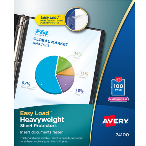 Avery Diamond Clear Heavyweight Sheet Protectors, Letter, 100-Count