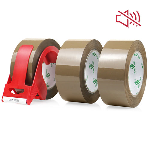 Bomei Pack No-Noise Heavy Duty Brown Packing Tape, 3 Pack, 1.88 in x 110 yd