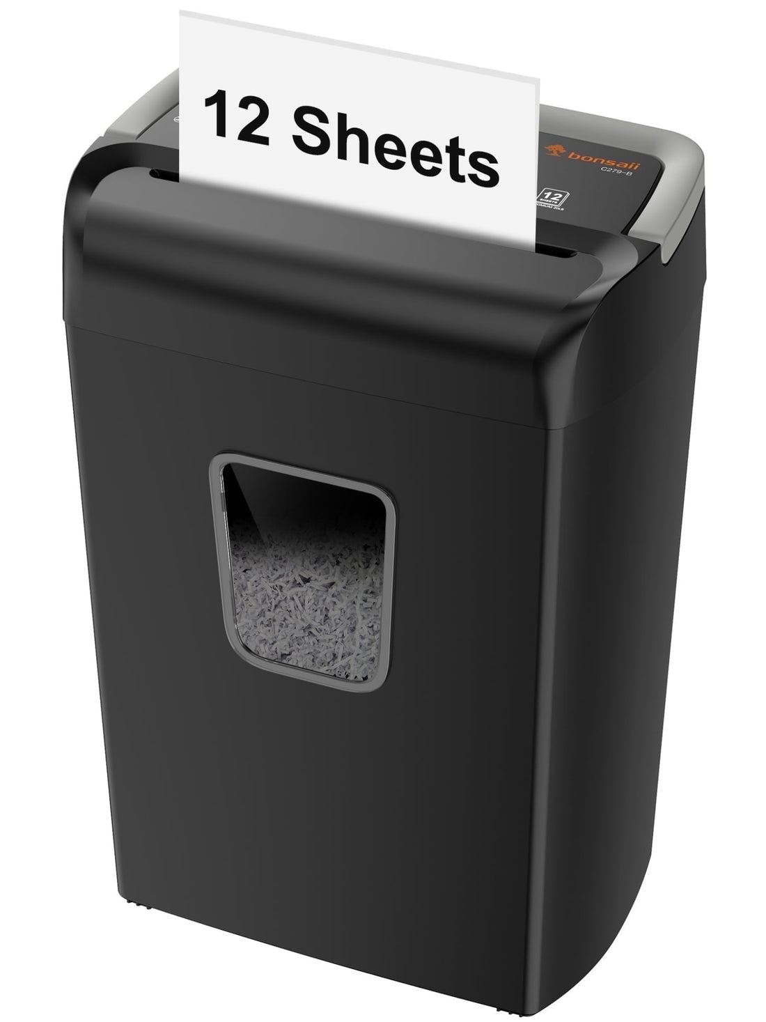 Bonsaii 12-Sheet Cross-Cut Paper Shredder, 5.5-Gallon Bin