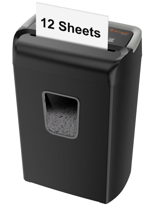 Bonsaii 12-Sheet Cross-Cut Paper Shredder, 5.5-Gallon Bin