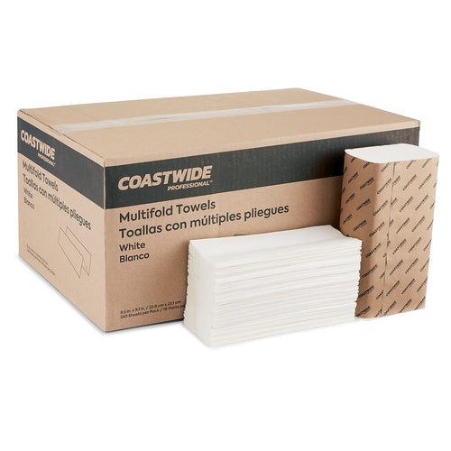 Staples Coastwide Professional Multifold Paper Towels 1-ply 250 Sheets/Pack 16 Packs/Carton