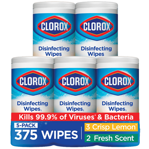 Clorox Disinfecting Wipes, Fresh Scent, 75 ct, 5-Pack