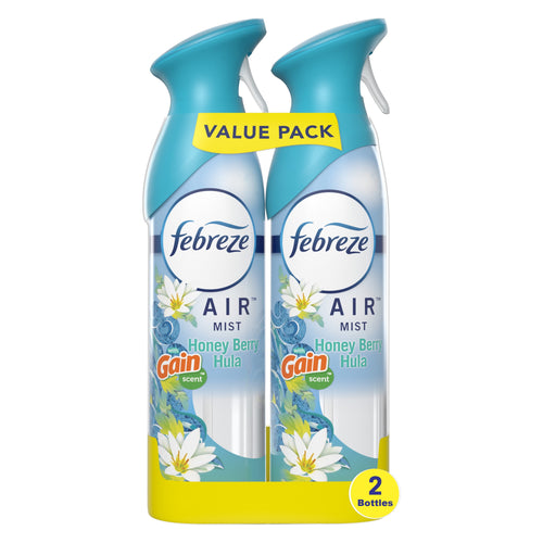 Febreze Odor-Fighting Air Freshener Room Spray, Gain Honey Berry Hula, 8.8 oz, 2 Count