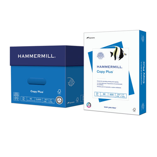 Hammermill Copy Plus Paper, 8.5 x 11, 20 lb, 10-Ream Case (5,000 Sheets)
