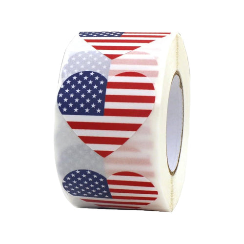 JHyouerji 500Pcs USA Flag Stickers Red White Blue Star Stickers Self Adhesive for 4th Of July Independence Day Memorial Day Home Office Car Party Decor
