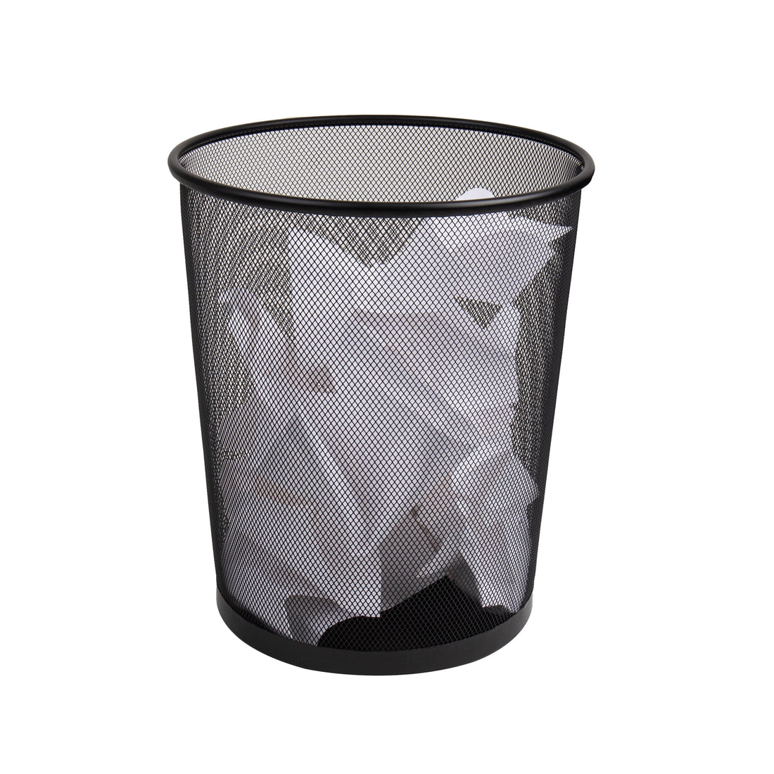 Mind Reader Mesh Trash Can, 4.4 gal (16.65L), Round Office Waste Basket, Metal, Black