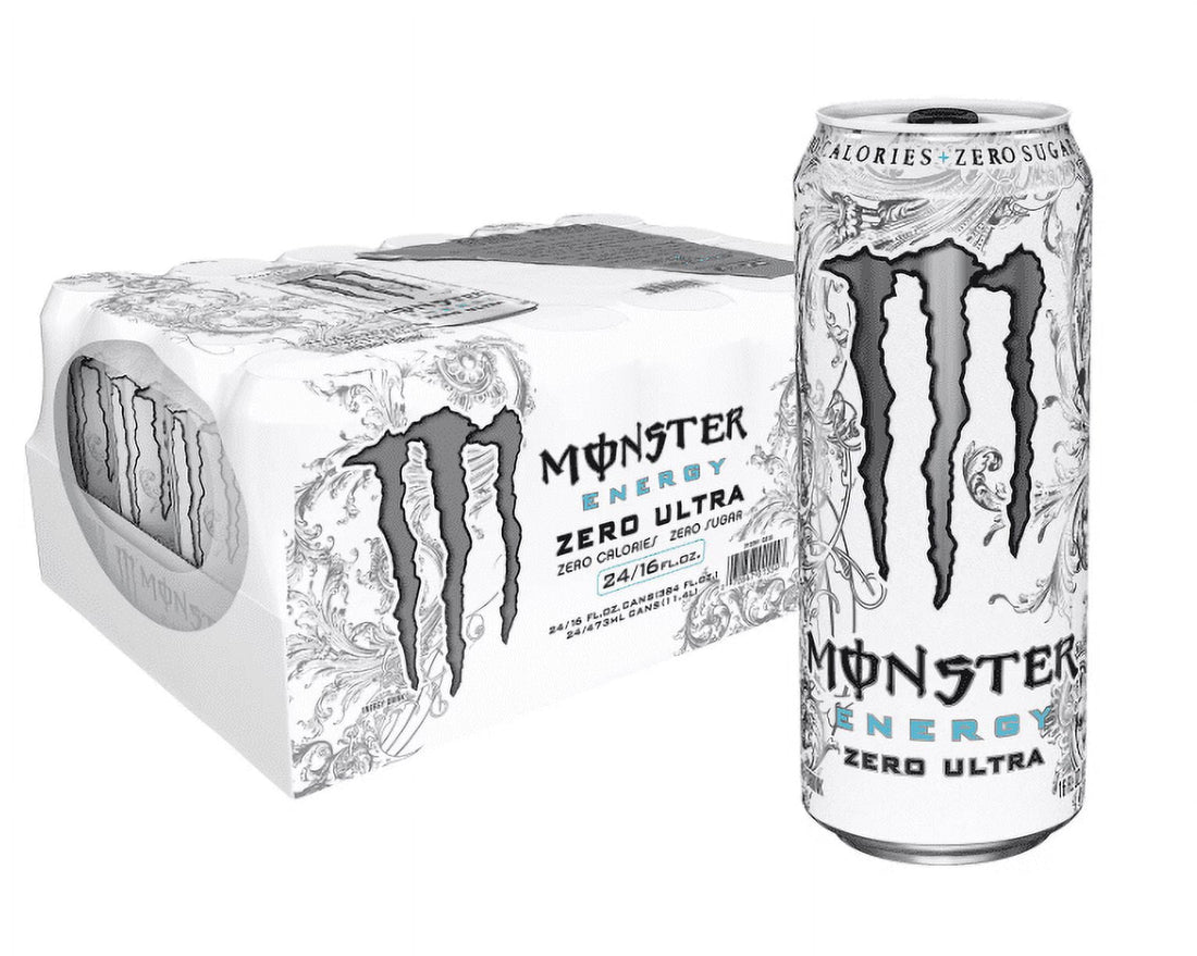 Monster Energy Zero Ultra, Sugar-Free Energy Drink, 16 fl oz Cans, 24 Pack