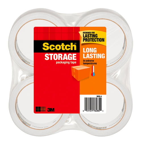 Scotch Long Lasting Packaging Tape, Clear, 1.88 in x 54.6 yd, 4 Rolls