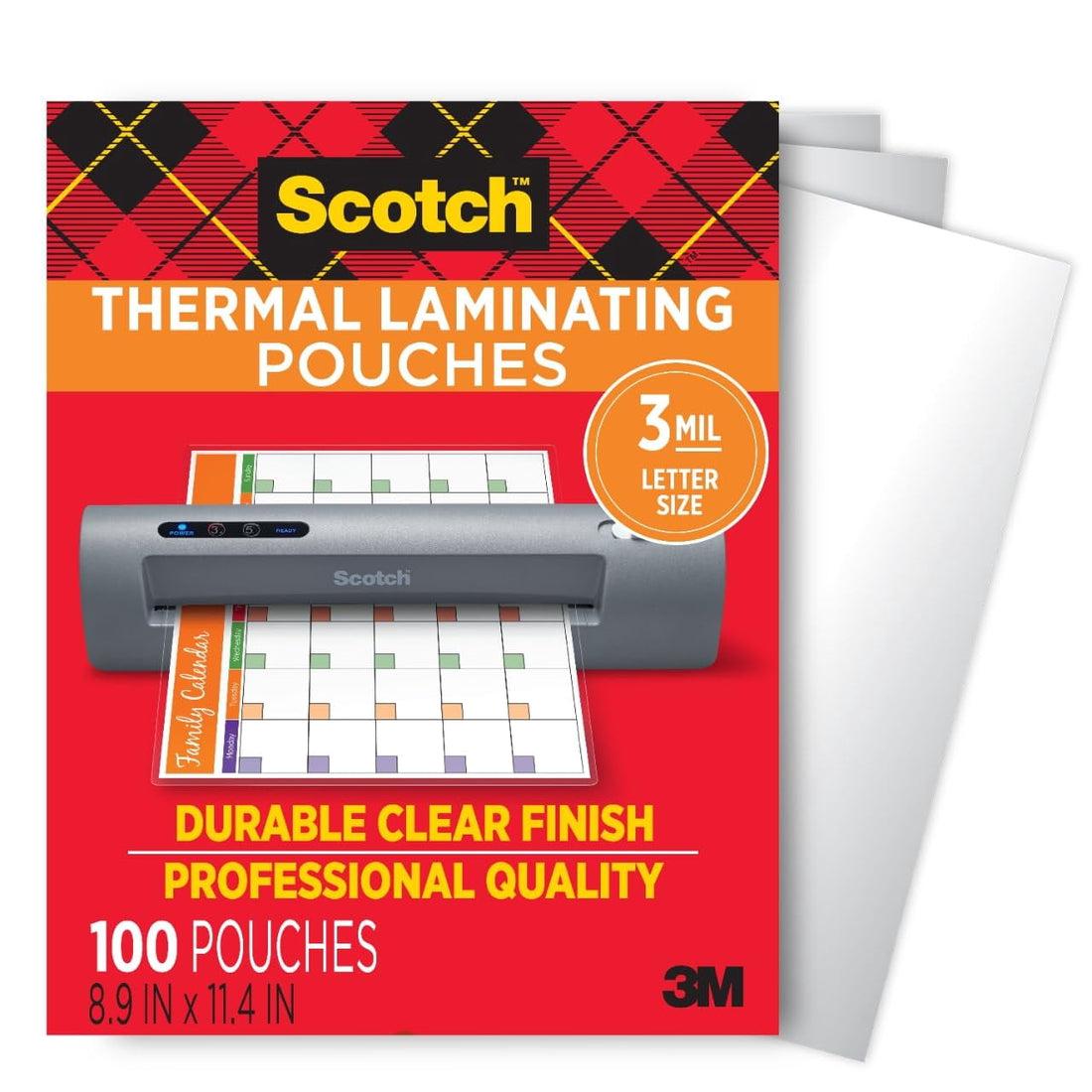 Scotch Thermal Laminating Pouches, Letter Size, 100 Pack