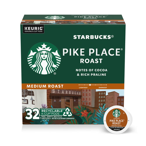 Starbucks Pike Place Roast Medium Roast K-Cup Pods, 32-Count
