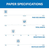 Hammermill Printer Paper, 20 lb Great White 30% Recycled, 8.5" x 11", 5000 Sheets Total (500 per Pack)