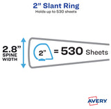 Avery Heavy Duty View Binder, 2", One Touch Slant Ring, White