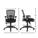 Staples Corvair Mesh Back Luxura Faux Leather Task Chair, Black, 2-Pack (59455-CCVS)