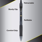 Pilot G2 Retractable Gel Pens, Fine Point, Black, 12-Pack - view 2