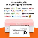 Rongta Bluetooth Shipping Label Printer, Wireless 4x6 Thermal Label Printer for Shipping Packages, Pink