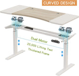 CometMin Dual-Motor Electric Standing Desk, 63 x 30 in, White