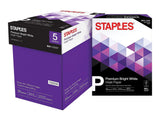 Staples Premium Multipurpose Paper, 8.5" x 11", 24 lb, 98 Bright, White, 5-Ream Carton (2,500 Sheets)