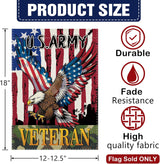 4th of July Patriotic Bald Eagle Decorative Garden Flag, America USA Army Veteran Yard Outside Home Decoration, American Burlap Outdoor Small Decor Double Sided 12 x 18