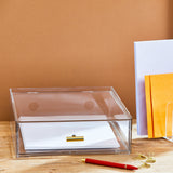 Pen+Gear Acrylic Paper Tray with Drawer, 3.54" x 10.47" x 13.5", Clear