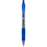 Pilot G2 Retractable Gel Pen, Fine Point, 0.7mm, Clear Barrels, Blue Ink, Tub Of 36 Pens