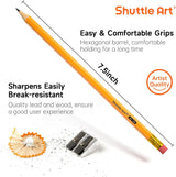 Wood-Cased #2 HB Pencils, Shuttle Art 350 Pack Sharpened Yellow Pencils with Erasers, Bulk Pack Graphite Pencils for Writing, Drawing and Sketching