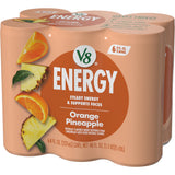 V8 +Energy Orange Pineapple Energy Drink, 8 fl oz Can, 6 Pack