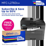Brother Wireless MFC-L2760DW Compact Monochrome All-in-One Laser Printer with Copy, Scan and Fax, Duplex and Mobile Printing