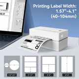 4x6 Thermal Shipping Label Printer, Bluetooth and USB, for Windows, iOS, and Android