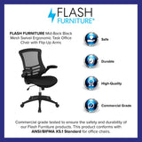 Flash Furniture Kelista Mesh Mid-Back Task Chair, Black, Set of 5 (5BLX5MBK)