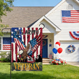4th of July Patriotic Bald Eagle Decorative Garden Flag, America USA Army Veteran Yard Outside Home Decoration, American Burlap Outdoor Small Decor Double Sided 12 x 18