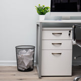 Mind Reader Mesh Trash Can, 4.4 gal (16.65L), Round Office Waste Basket, Metal, Black