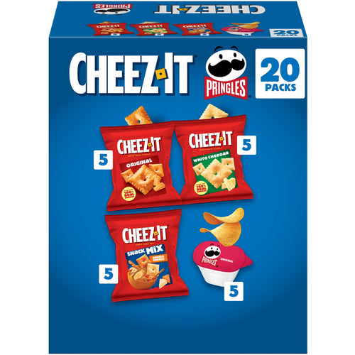 Cheez-It, Pringles, Lunch Snacks, Variety Pack, 16.95oz Box (20 Packs)