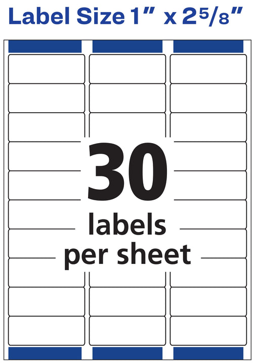 Avery Address Labels 5160, 1" x 2-5/8", Laser/Inkjet, White, 300-Pack