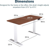 Vari Essential Electric Standing Desk, 48 x 24 in, Hazel Wood