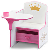 Delta Children Princess Crown Kids Task Chair and Desk with Storage Bin (GREENGUARD Gold)