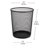 Mind Reader Mesh Trash Can, 4.4 gal (16.65L), Round Office Waste Basket, Metal, Black - view 3