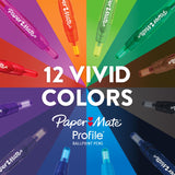 Paper Mate Profile Retractable Ballpoint Pens, 1.4 mm Bold Point, Black, 4 Count
