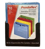 Pendaflex Reinforced 2" Expansion File Jackets, Letter, 10 per Pack, Assorted Colors - view 6