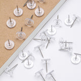 Clear Push Pins, Reusable Plastic Flat-Head Thumb Tacks for Cork Boards, Maps & Posters, 100-Count