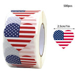 JHyouerji 500Pcs USA Flag Stickers Red White Blue Star Stickers Self Adhesive for 4th Of July Independence Day Memorial Day Home Office Car Party Decor