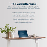 Vari Essential Electric Standing Desk, 48 x 24 in, Hazel Wood