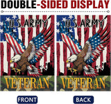 4th of July Patriotic Bald Eagle Decorative Garden Flag, America USA Army Veteran Yard Outside Home Decoration, American Burlap Outdoor Small Decor Double Sided 12 x 18