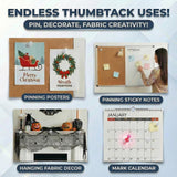 Clear Push Pins, Reusable Plastic Flat-Head Thumb Tacks for Cork Boards, Maps & Posters, 100-Count