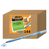 BIC Round Stic Xtra Life Ball Pen, Medium Point (1.0 mm), Blue, 144-Count
