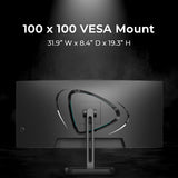 Deco Gear 34" Curved Monitor, UltraWide WQHD 3440x1440, 100Hz, 1ms, 99% sRGB, HDR, Low Blue Light, PIP/PBP, 2x HDMI, 2x DisplayPort - Business Productivity Display